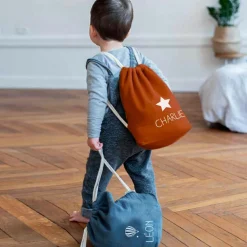 Les Griottes Sac à dos à ficelles bleu pétrole (personnalisable)