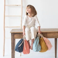 Les Griottes Sac à dos à ficelles bleu pétrole (personnalisable)