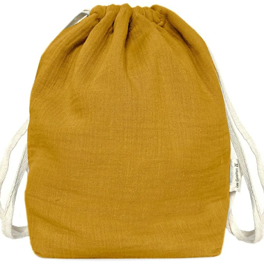 Les Griottes Sac à dos à ficelles jaune moutarde (personnalisable)