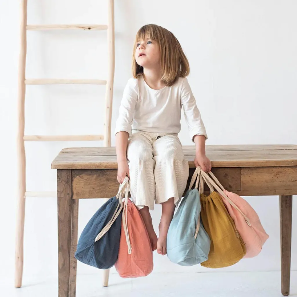 Les Griottes Sac à dos à ficelles jaune moutarde (personnalisable)