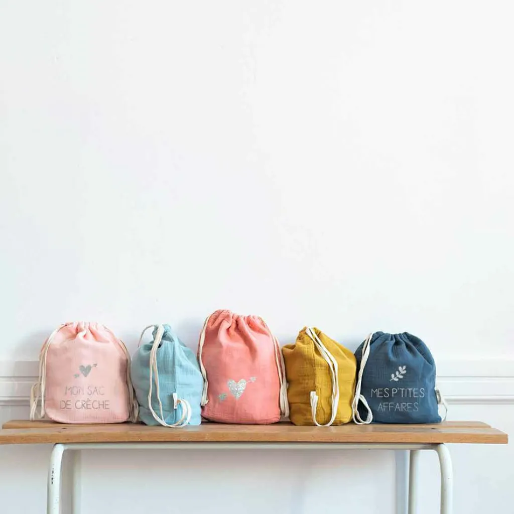 Les Griottes Sac à dos à ficelles jaune moutarde (personnalisable)