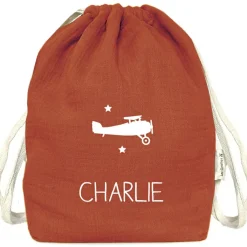 Clearance Sac à dos à ficelles terracotta (personnalisable) Sac À Ficelles