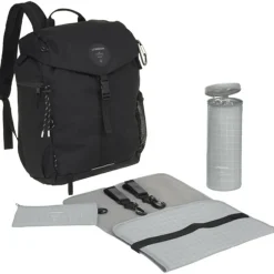 Lässig Sac à dos à langer en polyester recyclé noir Outdoor Green Label