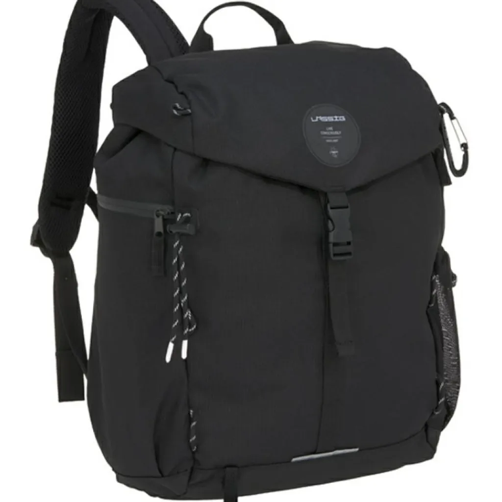 Lässig Sac à dos à langer en polyester recyclé noir Outdoor Green Label