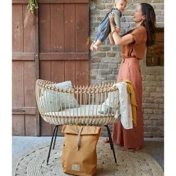 Lässig Sac à dos à langer en polyester recyclé Green label Rolltop curry