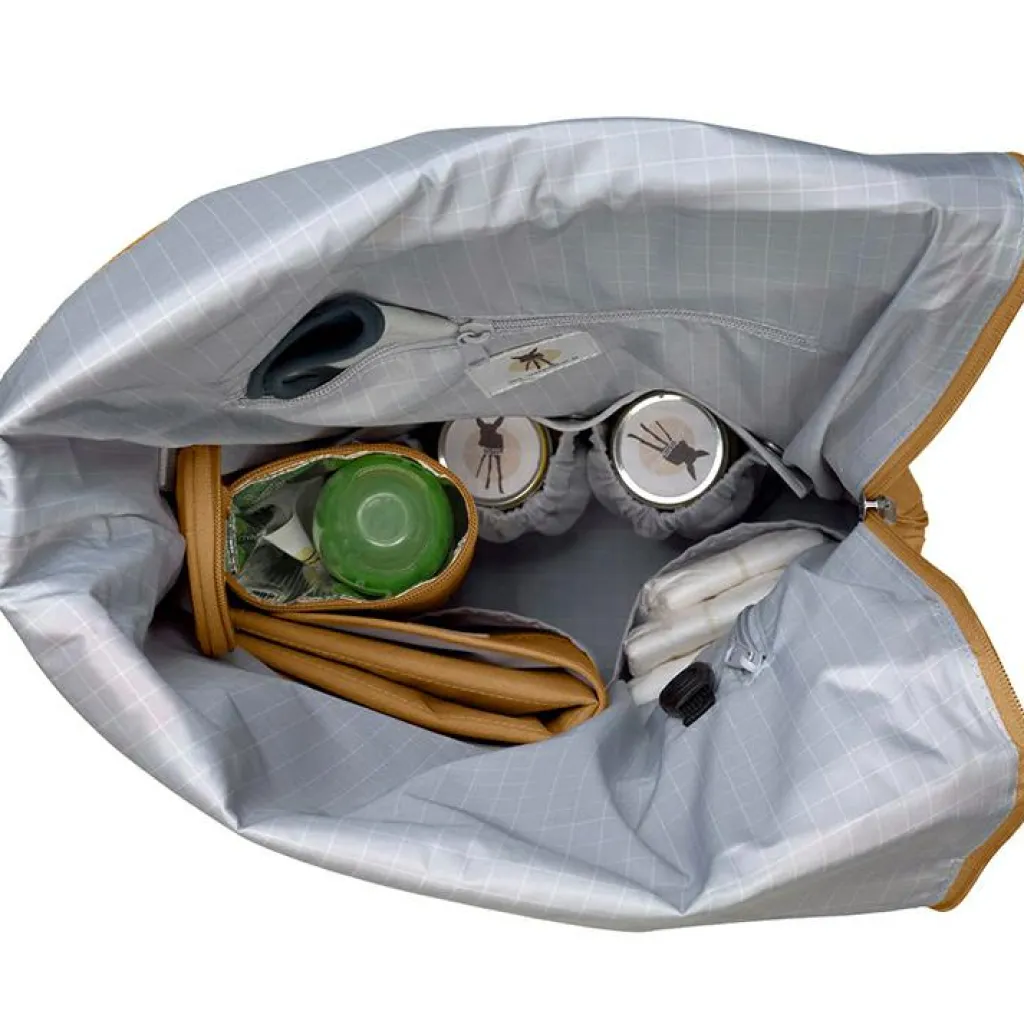 Lässig Sac à dos à langer en polyester recyclé Green label Rolltop curry