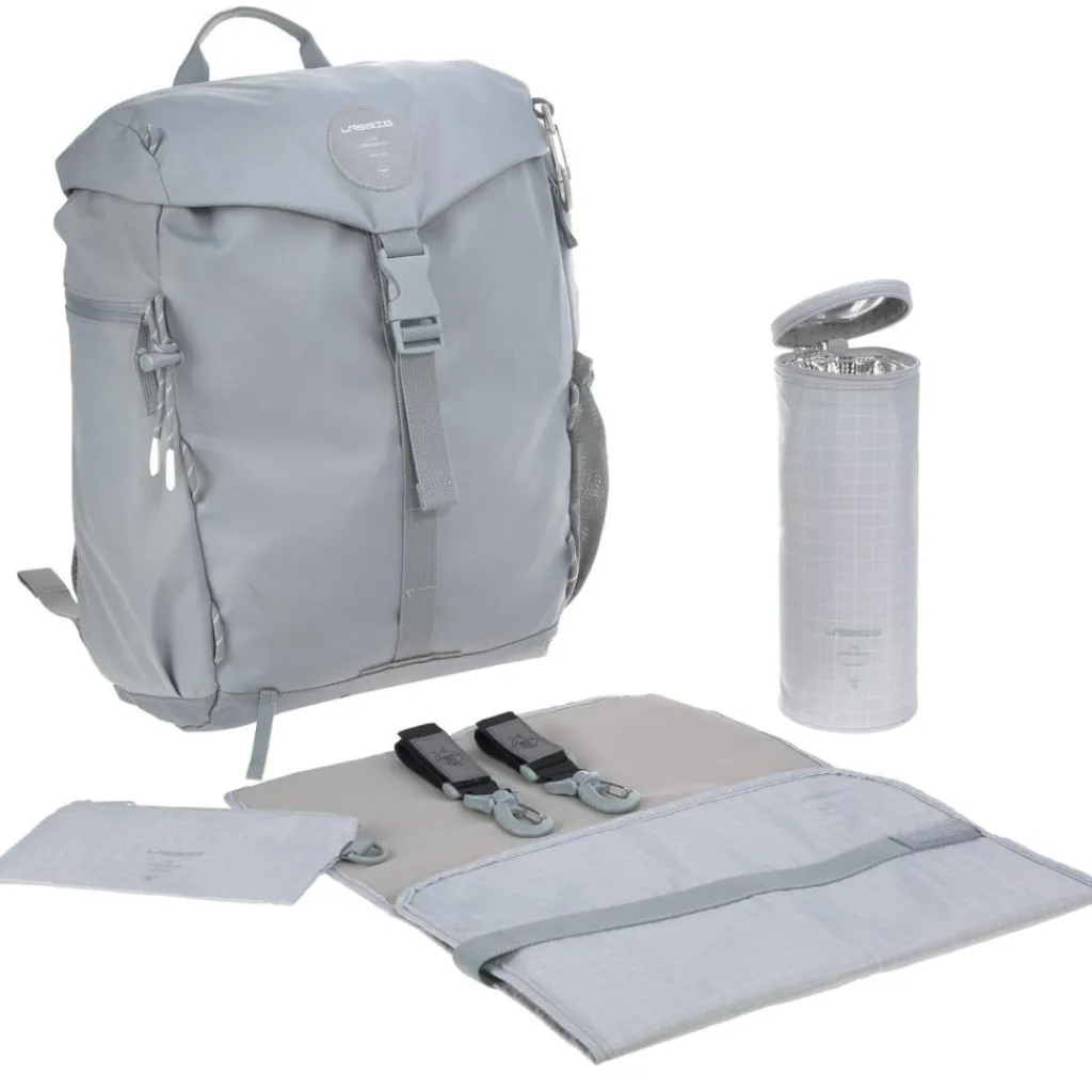 Lässig Sac à dos à langer en polyester recyclé gris Outdoor Green Label