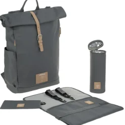 Lässig Sac à dos à langer en polyester recyclé Rolltop anthracite
