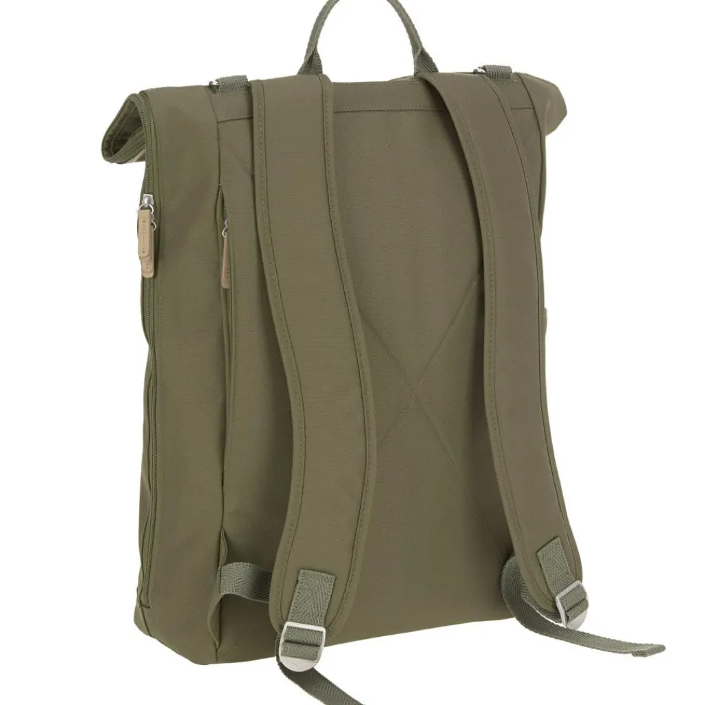 Online Sac à dos à langer en polyester recyclé Green label Rolltop olive Sac À Dos À Langer