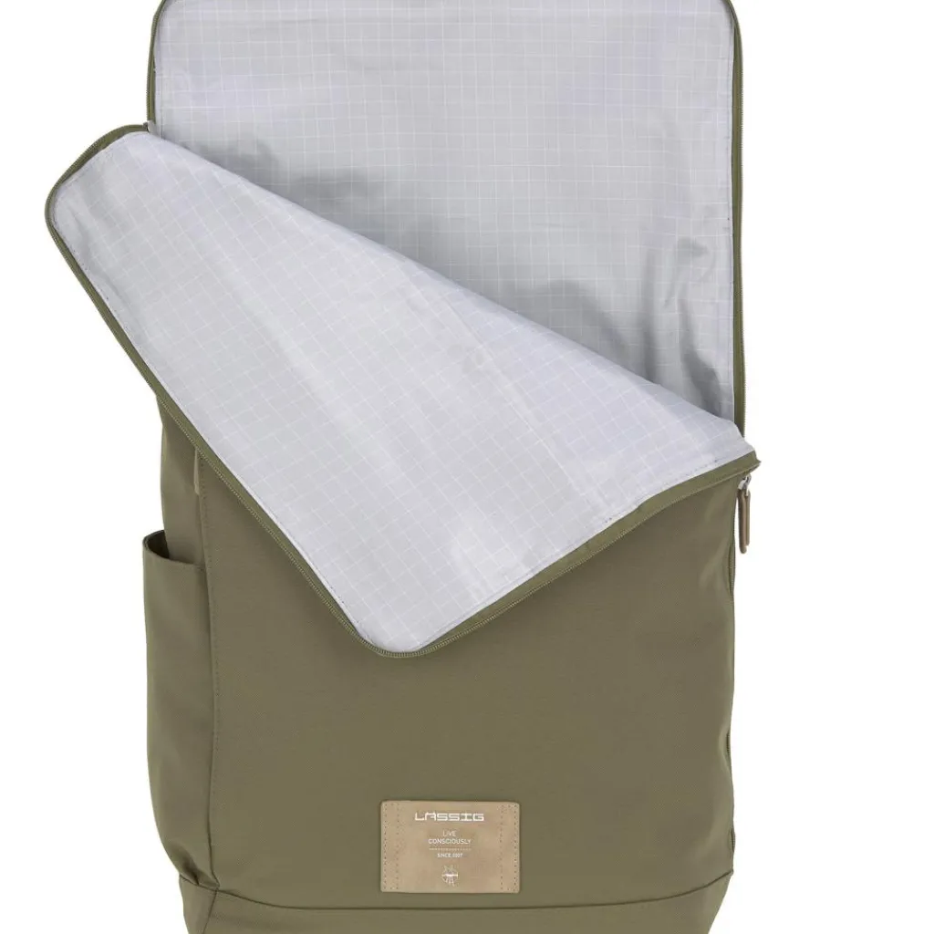 Online Sac à dos à langer en polyester recyclé Green label Rolltop olive Sac À Dos À Langer