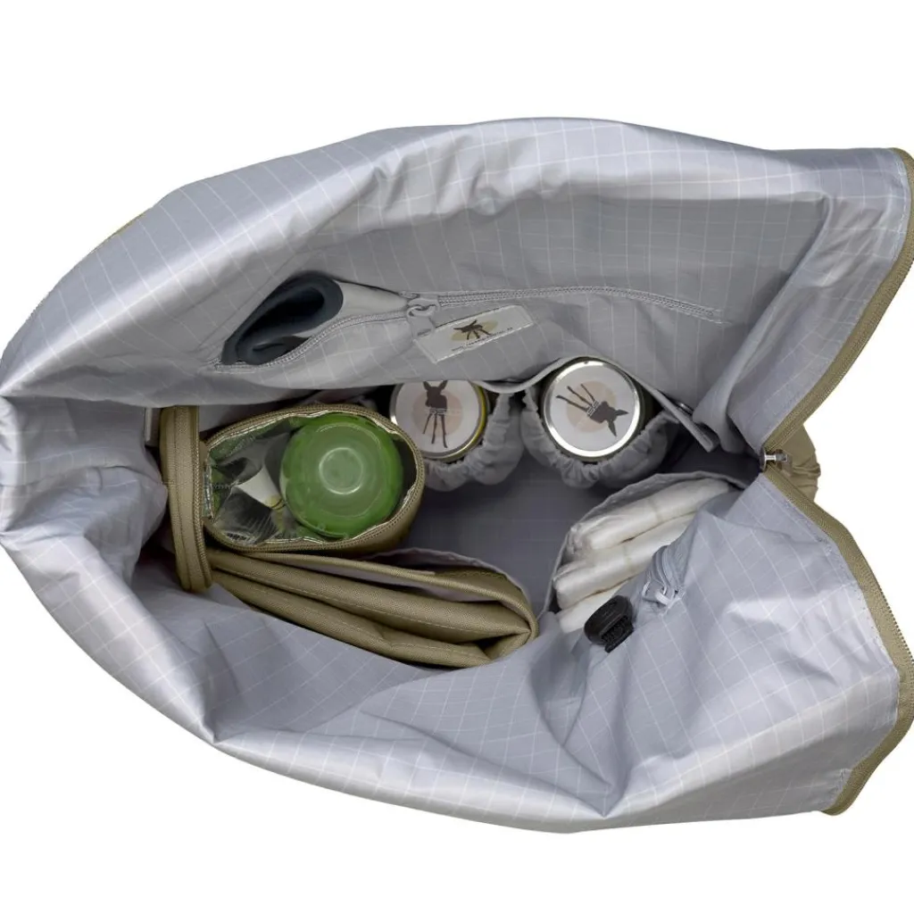 Online Sac à dos à langer en polyester recyclé Green label Rolltop olive Sac À Dos À Langer