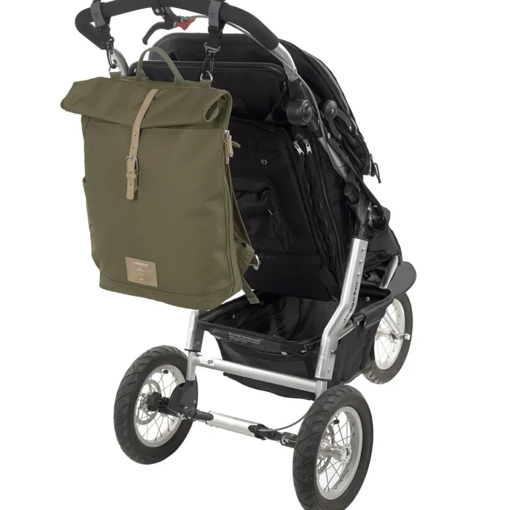 Online Sac à dos à langer en polyester recyclé Green label Rolltop olive Sac À Dos À Langer