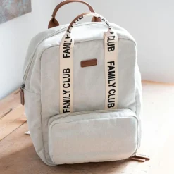 Childhome Sac à dos à langer Family club signature blanc cassé