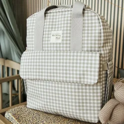 Walking Mum Sac à dos à langer I love vichy gris