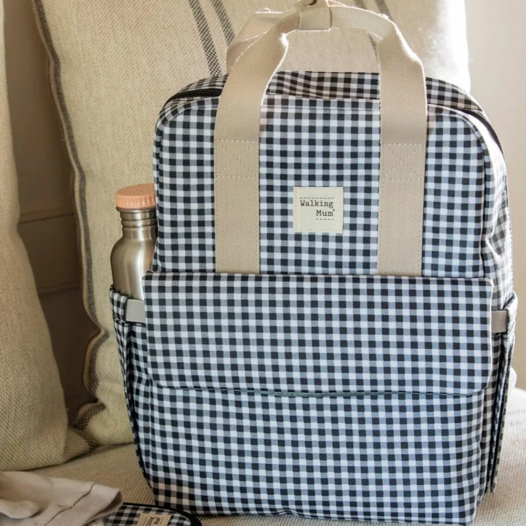 Online Sac à dos à langer I Love Vichy Noir Sac À Dos Bébé