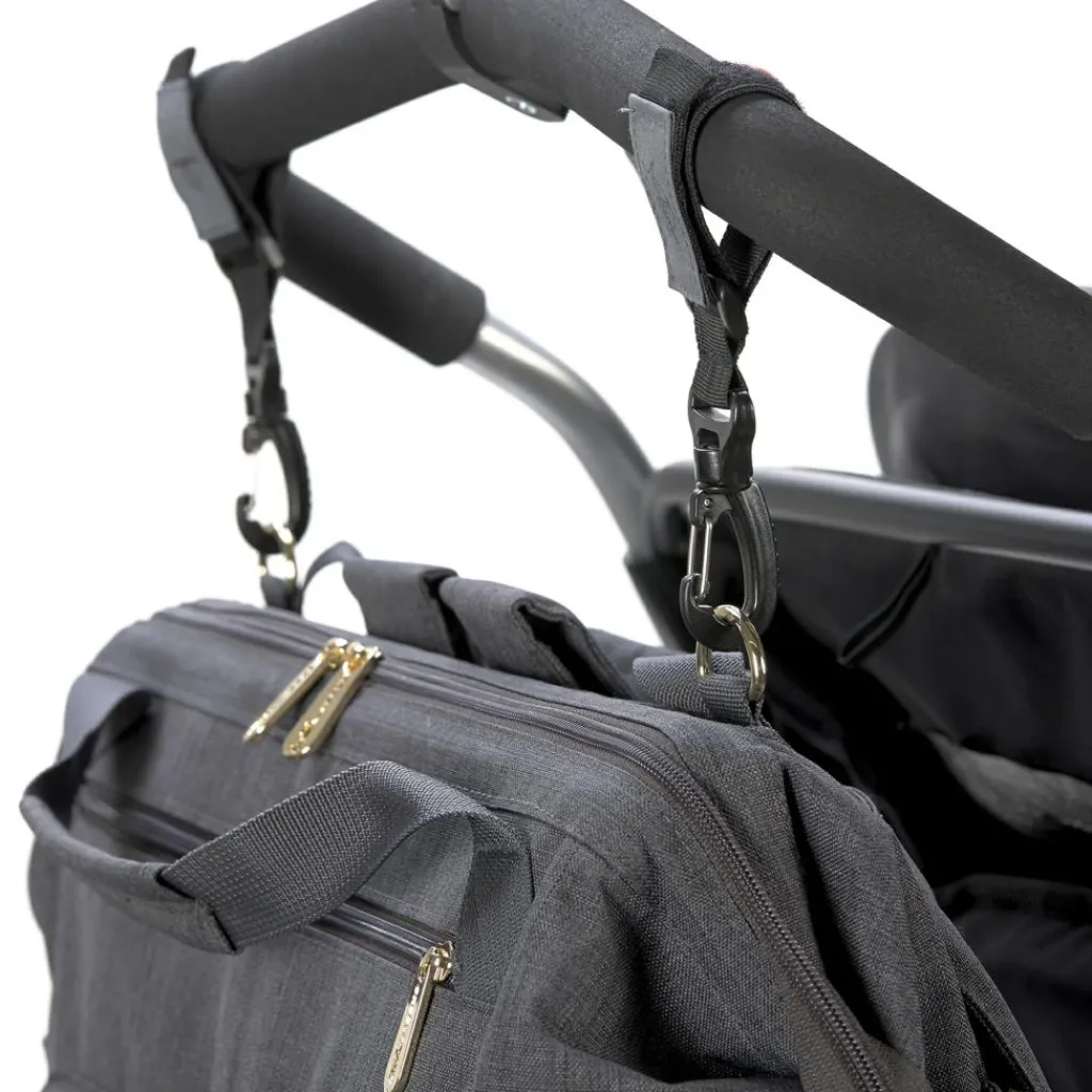 Lässig Sac à dos à langer jumeaux Twin Glam Goldie anthracite