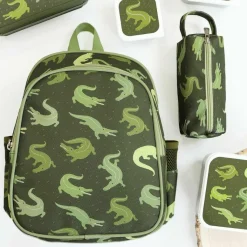 Enfant A Little Lovely Company Sac à dos avec poche isotherme Crocodiles
