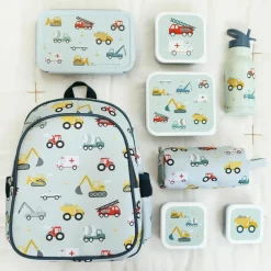 Enfant A Little Lovely Company Sac à dos avec poche isotherme Véhicules