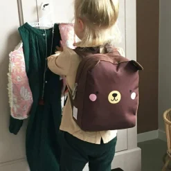 A Little Lovely Company Sac à dos bébé marron Ours