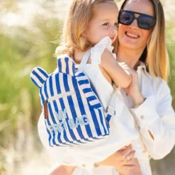 Best Sac à dos bébé My First Bag rayures bleu électrique-bleu clair Sac À Dos Bébé