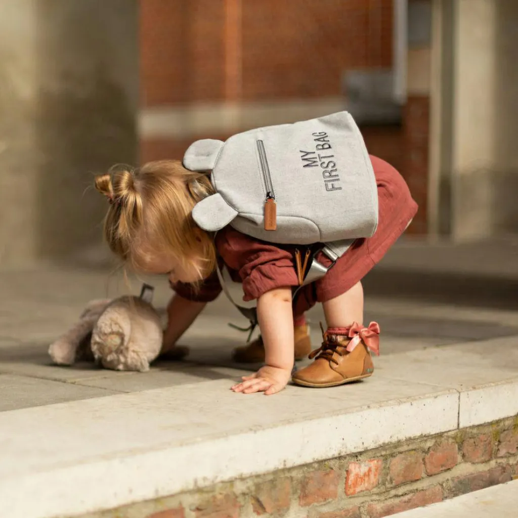 Childhome Sac à dos bébé My first bag canvas gris (24 cm)