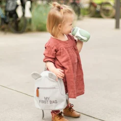 Childhome Sac à dos bébé My first bag canvas gris (24 cm)