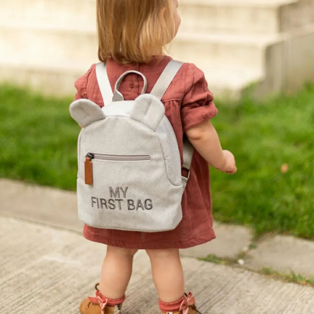 Childhome Sac à dos bébé My first bag canvas gris (24 cm)
