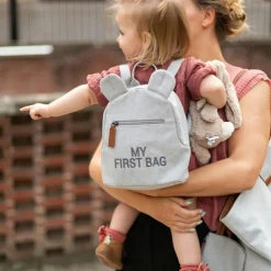 Childhome Sac à dos bébé My first bag canvas gris (24 cm)