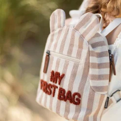 Outlet Sac à dos bébé My First Bag rayures nude-terracotta Sac À Dos Bébé