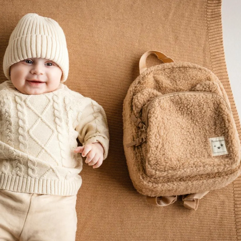 Sale Sac à dos enfant Beary Excited Ours bouclette beige Enfant Sac À Dos Enfant