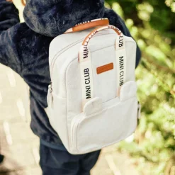 Enfant Childhome Sac à dos enfant Mini Club signature canvas off white
