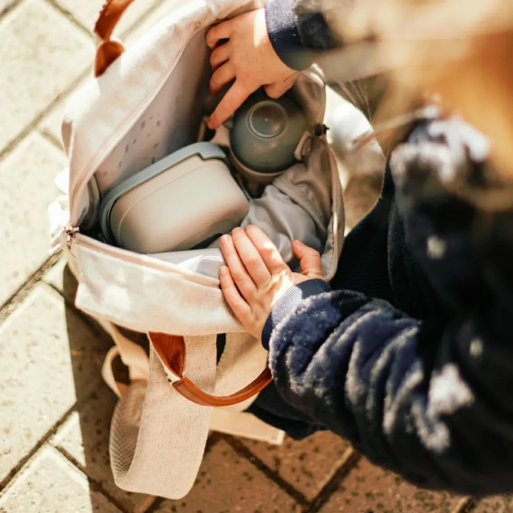 Enfant Childhome Sac à dos enfant Mini Club signature canvas off white