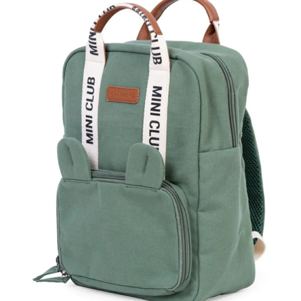 Enfant Childhome Sac à dos enfant Mini Club signature canvas vert