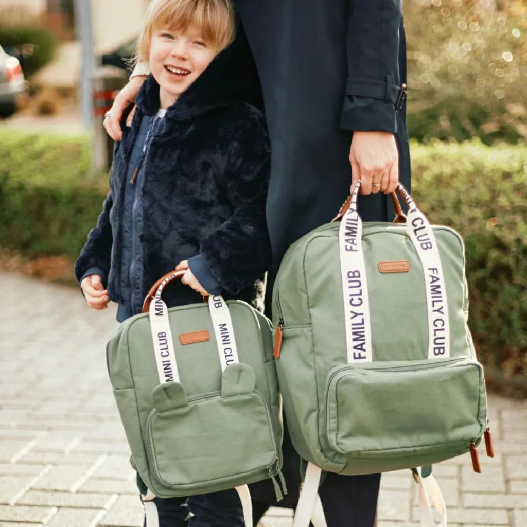 Enfant Childhome Sac à dos enfant Mini Club signature canvas vert