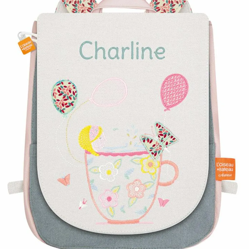 Enfant L'oiseau bateau Sac à dos La fille à la tasse (personnalisable)