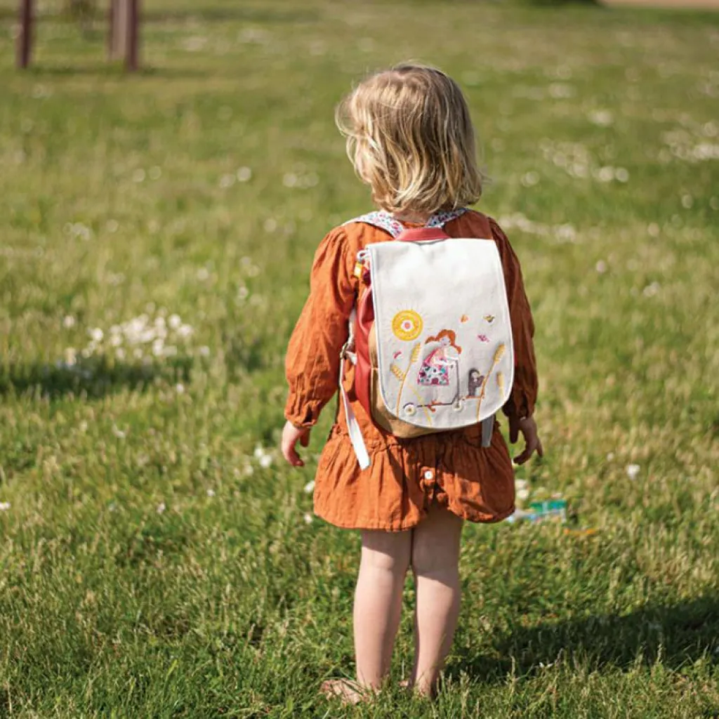 Enfant L'oiseau bateau Sac à dos La fille et la trottinette (personnalisable)