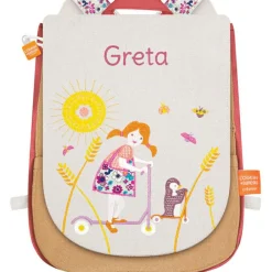 Enfant L'oiseau bateau Sac à dos La fille et la trottinette (personnalisable)