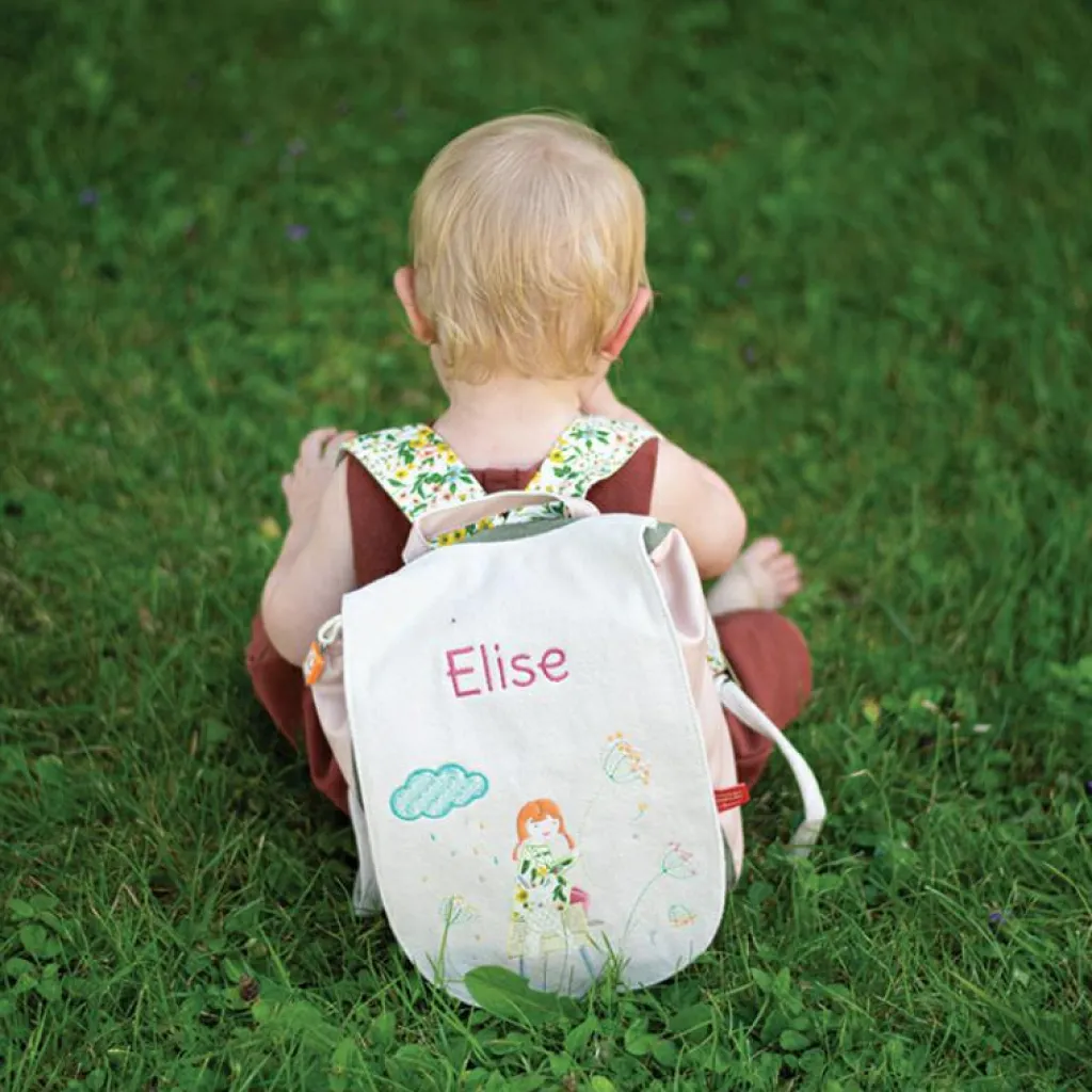 Enfant L'oiseau bateau Sac à dos La fille et le lapin (personnalisable)