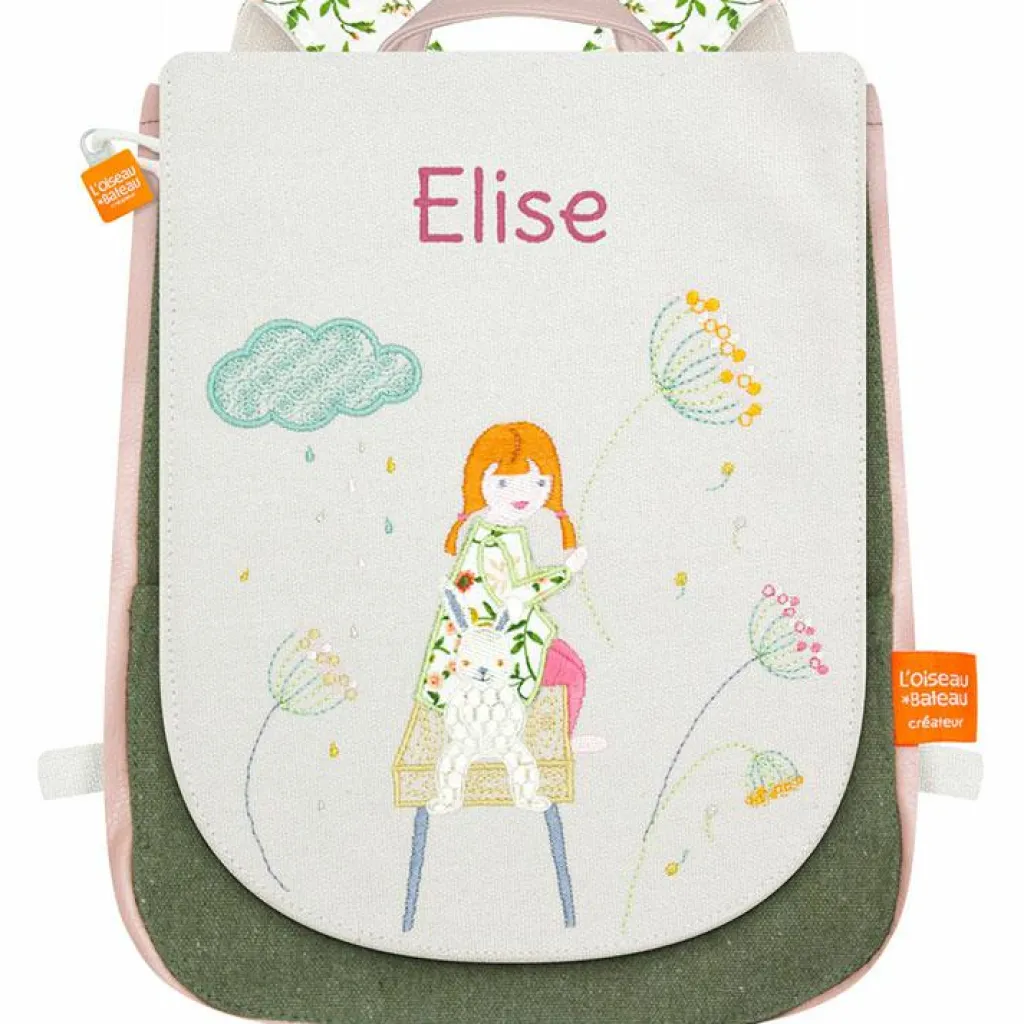 Enfant L'oiseau bateau Sac à dos La fille et le lapin (personnalisable)