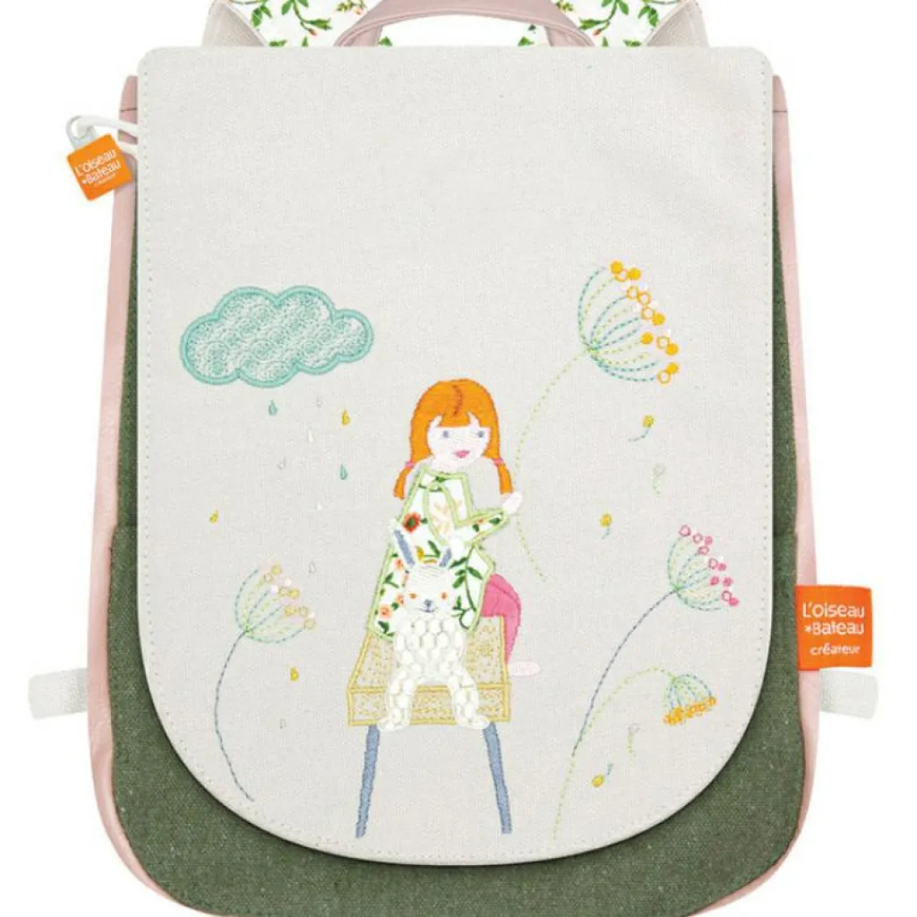 Enfant L'oiseau bateau Sac à dos La fille et le lapin (personnalisable)