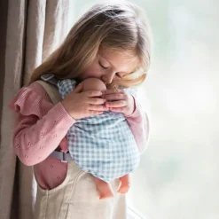 New Sac à dos porte bébé pour poupée Tom Vichy vert Accessoires Poupée