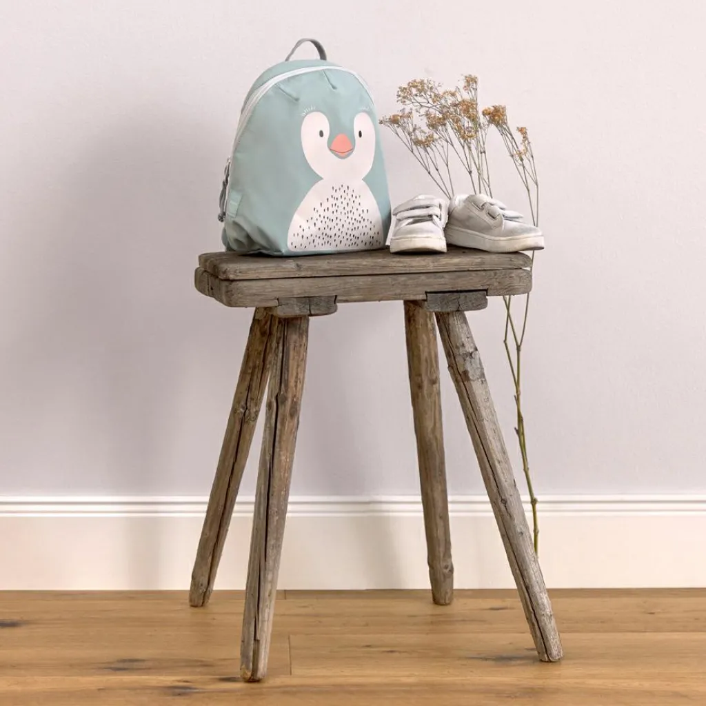 Lässig Sac à dos Tiny About Friends Pingouin bleu clair