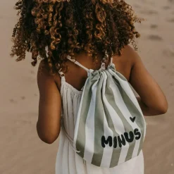 Best Sac à ficelles enfant rayures vert Sac À Ficelles