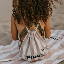 Zakuw Sac à ficelles enfant rayures rose