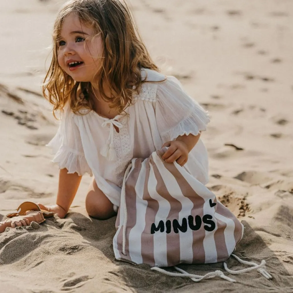 Zakuw Sac à ficelles enfant rayures rose