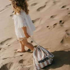 Zakuw Sac à ficelles enfant rayures rose