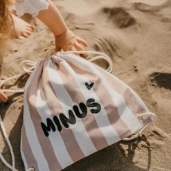 Zakuw Sac à ficelles enfant rayures rose