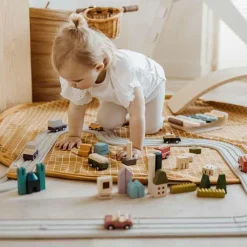 Play&Go Sac à jouets 2 en 1 Noomad Original Organic Grid Mustard