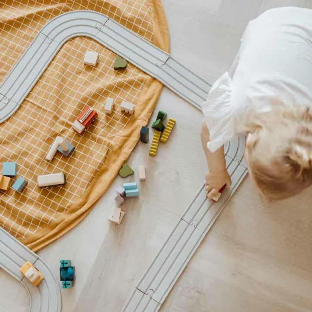 Play&Go Sac à jouets 2 en 1 Noomad Original Organic Grid Mustard