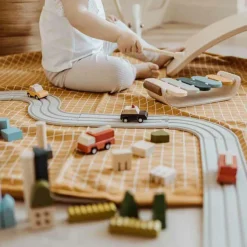 Play&Go Sac à jouets 2 en 1 Noomad Original Organic Grid Mustard